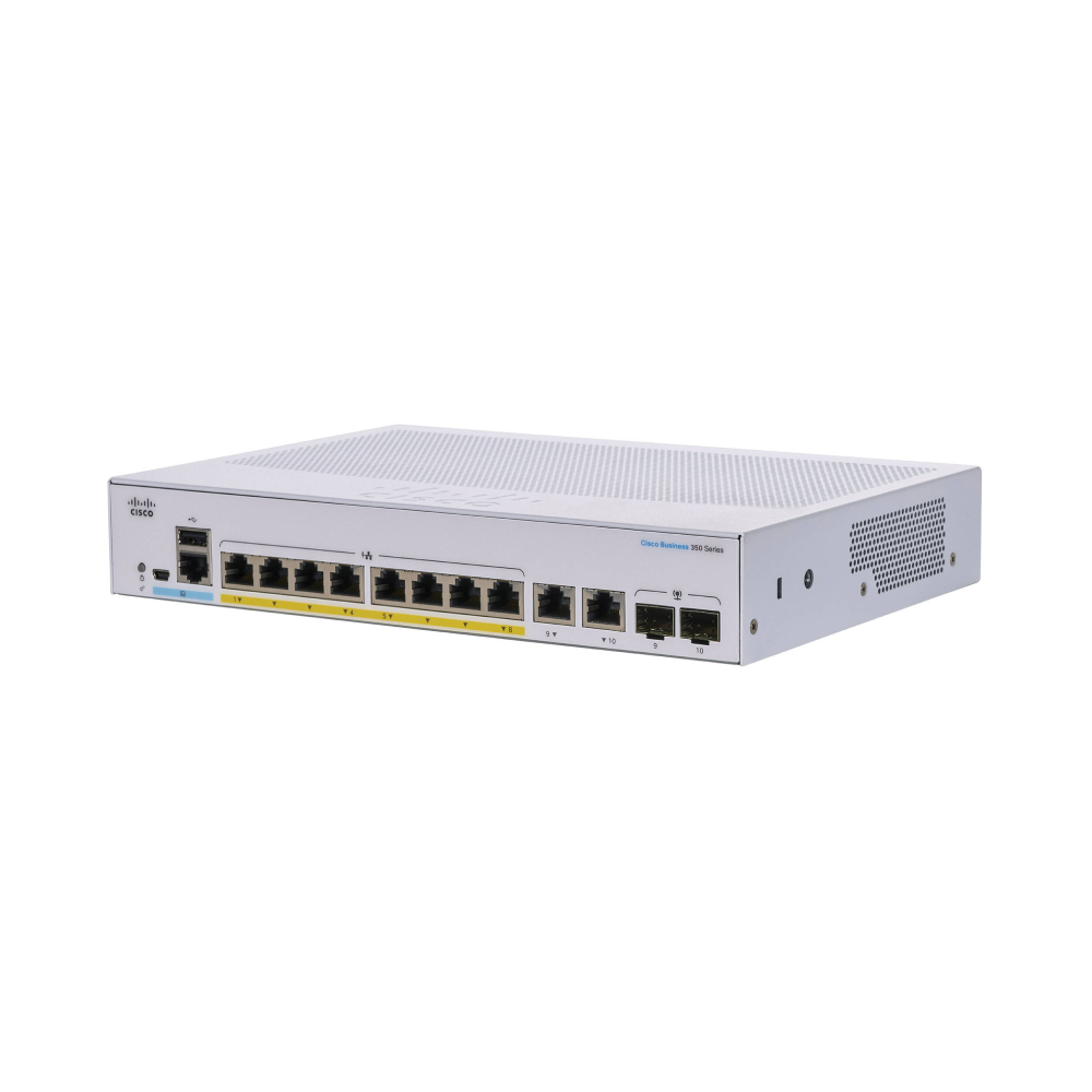 Switch Cisco CBS350-8P-2G, 8 porturi, PoE