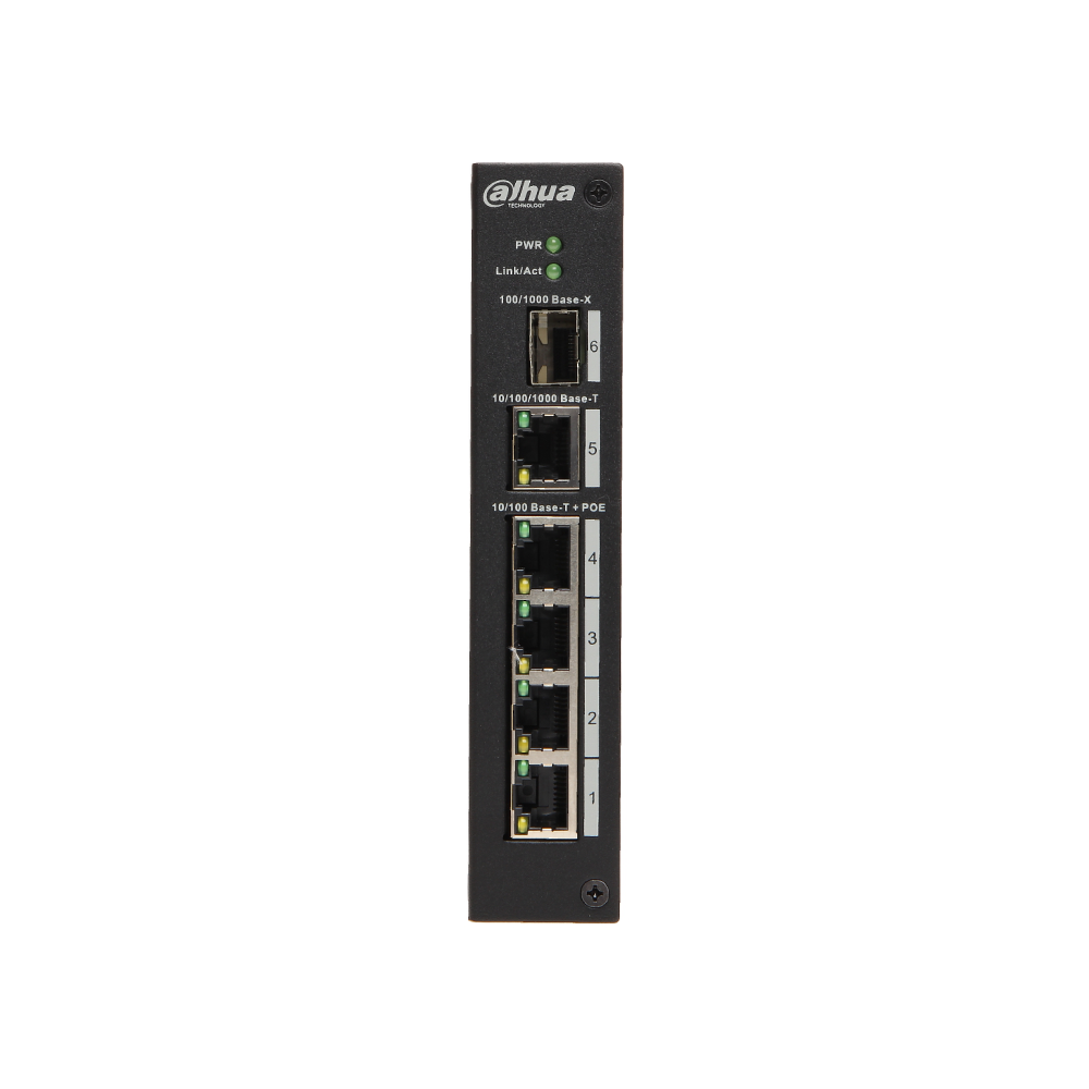 Switch PFS3106-4ET-60 Dahua, 6 porturi, PoE, GE