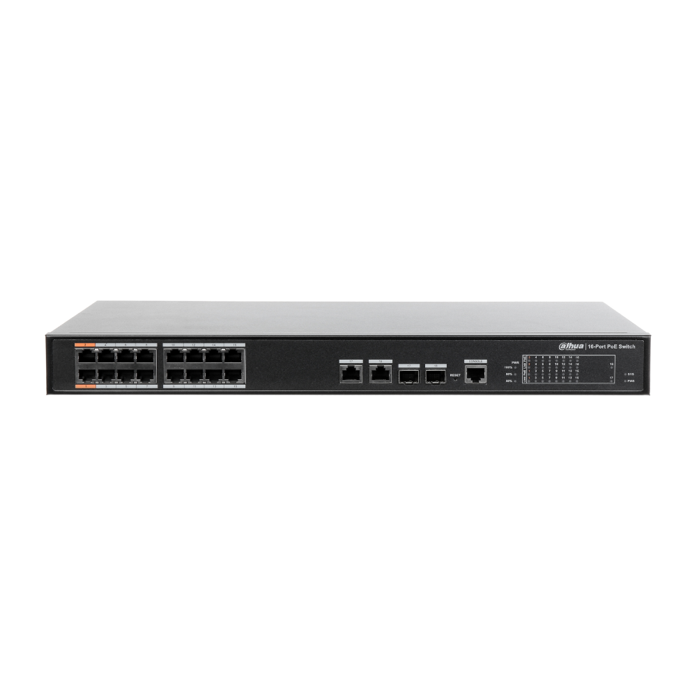 Switch PFS4218-16ET-240 Dahua, 20 porturi, Gigabit Ethernet, PoE