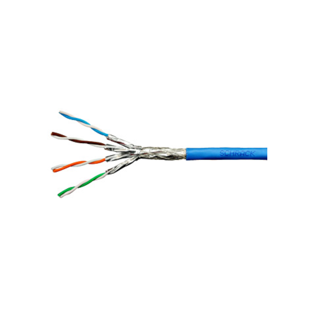 Cablu Schrack S/FTP Cat. 7, LS0H-3, rola 500 metri, Dca, 30%, albastru