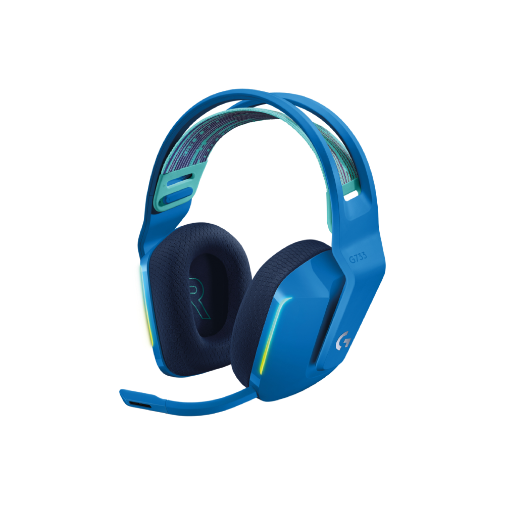 Casti gaming wireless Logitech G733, Lightsync RGB, albastru, 981-000943