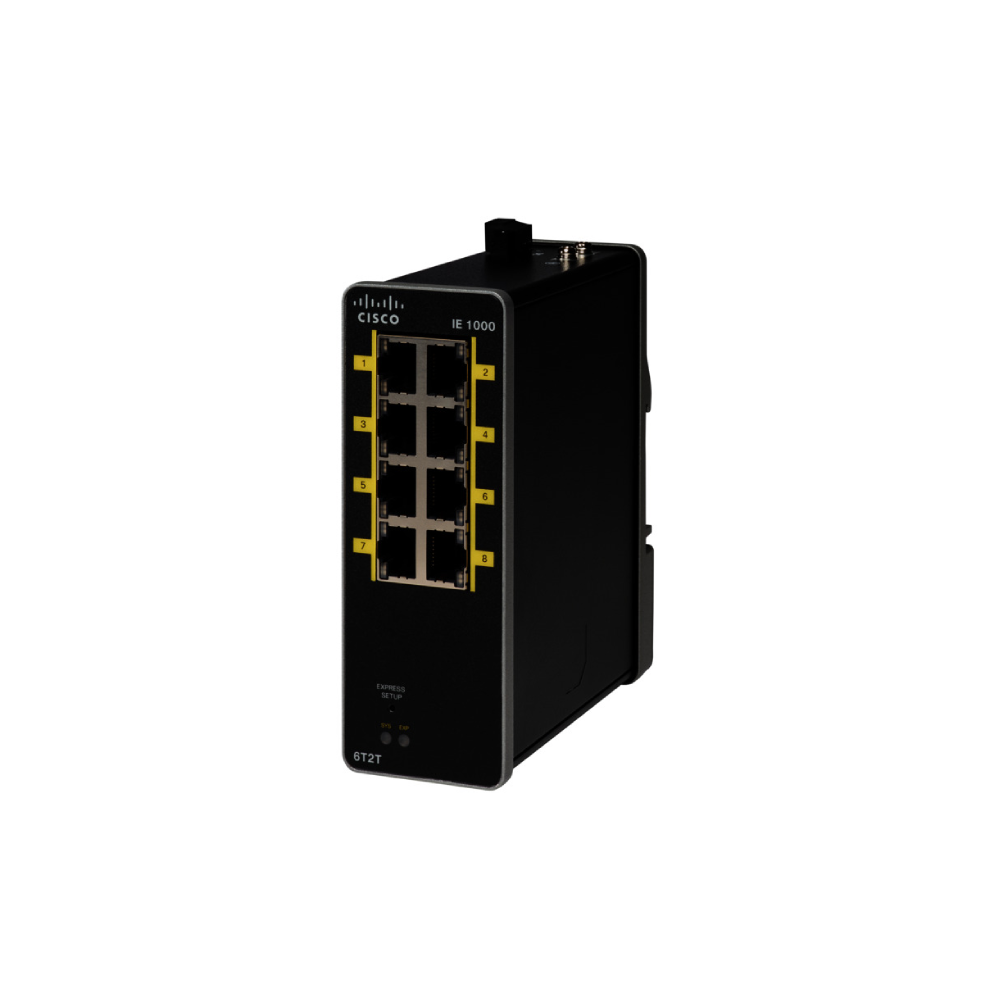 Switch industrial Cisco IE-1000-6T2T-LM, 8 porturi