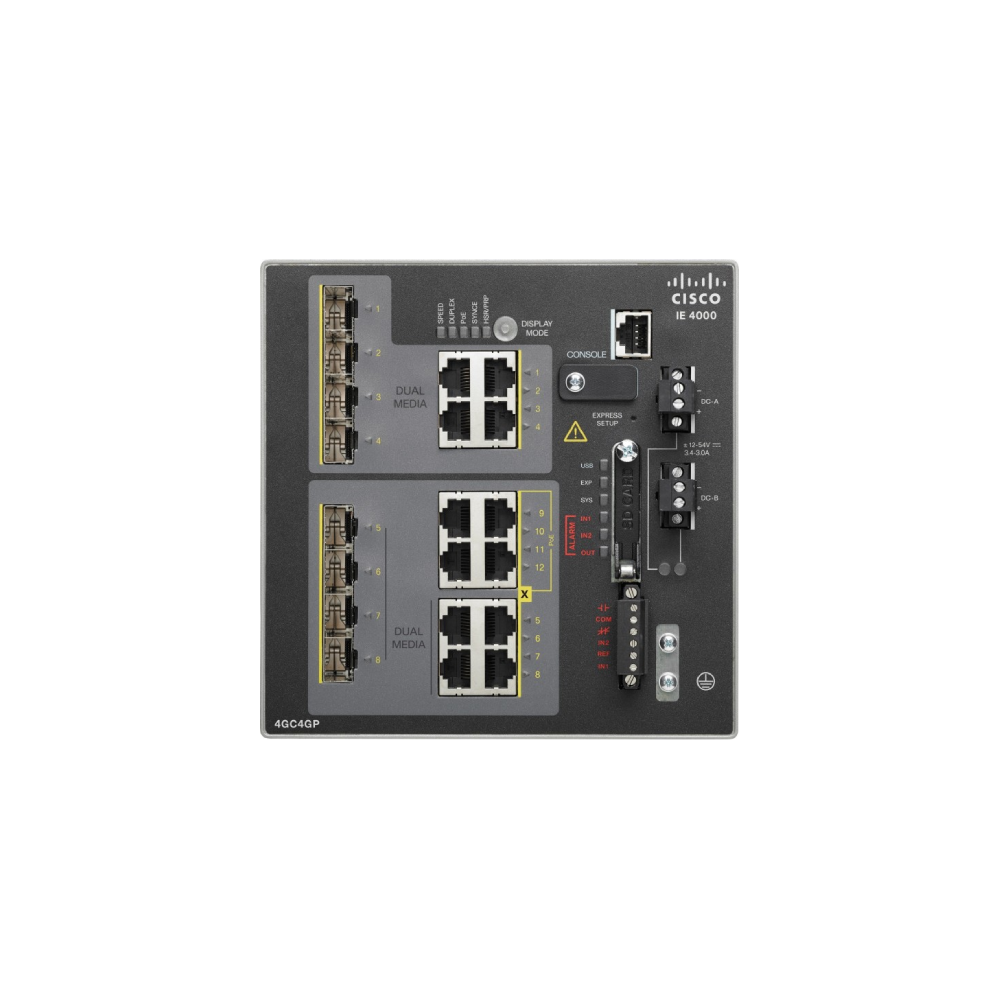 Switch industrial Cisco IE-4000-4GS8GP4G-E, 16 porturi, Gigabit Ethernet, PoE