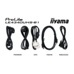 Ecran profesional Digital Signage Iiyama ProLite LE4340UHS-B1 - Cabluri