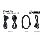 Ecran profesional Digital Signage Iiyama ProLite LH4342UHS-B3, 42.5 inch - Cabluri