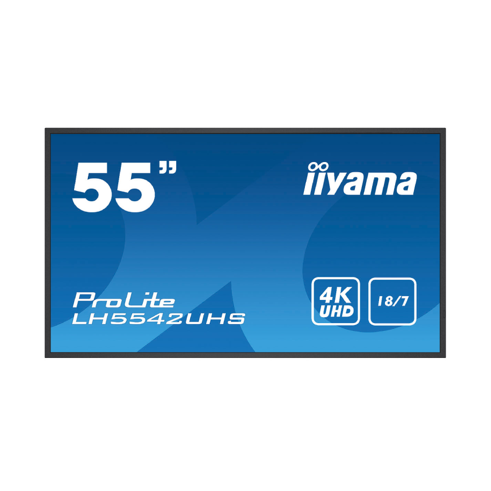 Ecran profesional Digital Signage Iiyama ProLite LH5542UHS-B3, 55 inch, 4K, IPS, HDMI - Din fata - Orientare Peisaj