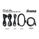 Monitor touchscreen Iiyama ProLite TF2234MC-B7X, 22 inch, IPS, Full HD - Cabluri
