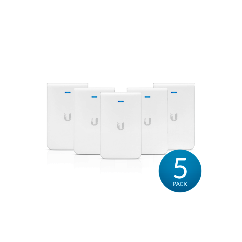 Pachet 5 x Access Point Ubiquiti AC In-wall, Dual Band, PoE, Interior, UAP-AC-IW-5
