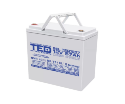 Acumulator stationar TED Electric TED1257M6, Gel, 12 V, 57 Ah