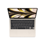 Laptop Apple MacBook Air, 13.6 inch, Apple M2, Liquid Retina, 8 GB RAM, 256 GB SSD, Starlight, mly13zea
