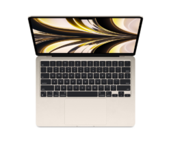 Laptop Apple MacBook Air, 13.6 inch, Apple M2, Liquid Retina, 8 GB RAM, 256 GB SSD, Starlight, mly13zea