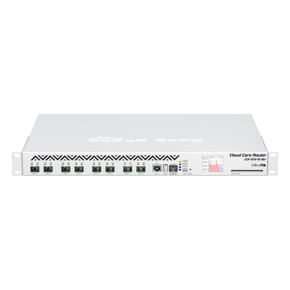 Router Mikrotik CCR1072-1G-8S+, 1 x Gigabit Ethernet, 8 xSFP+, LCD