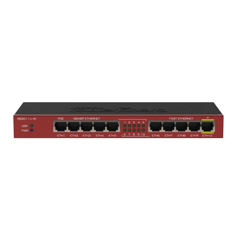 Router Mikrotik RB2011iL-IN, 5 x Fast Ethernet, 5 x Gigabit, PoE