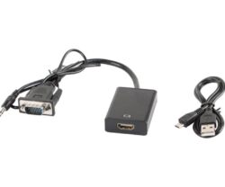 Cablu adaptor VGA(M) + minijack 3,5 mm(M)  HDMI(F) 20