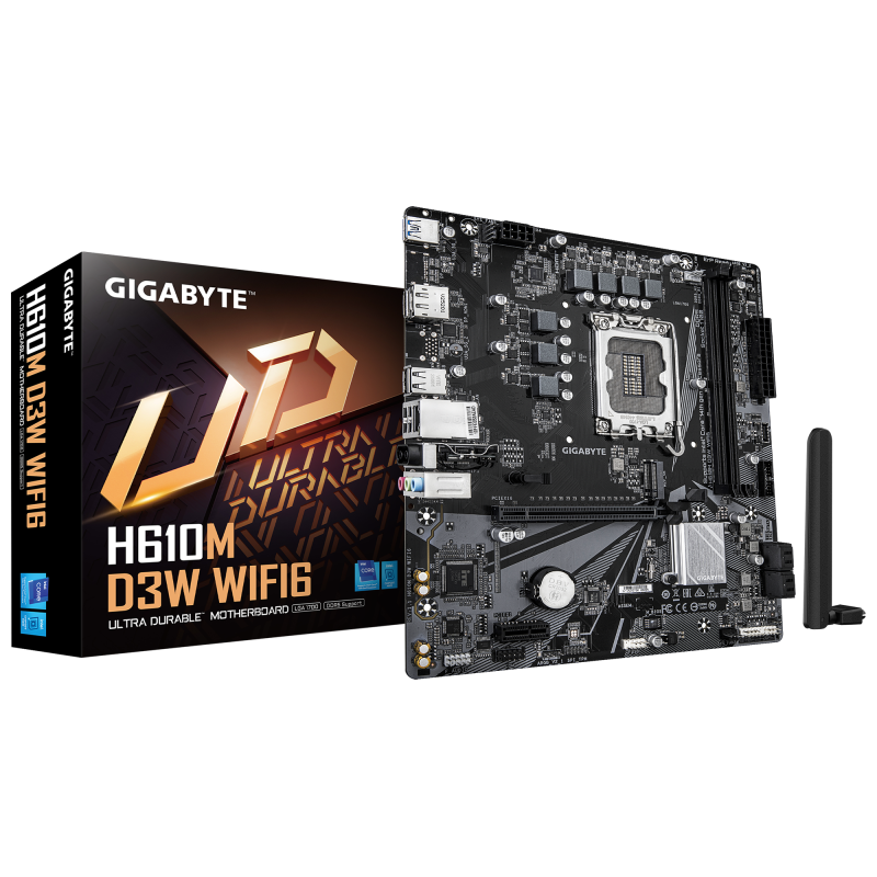 96bed9c54e2dfa9f47543ad469b8b55f.png Placa de baza Gigabyte H610M D3W WIFI6, Socket 1700, DDR5, - imagine 1