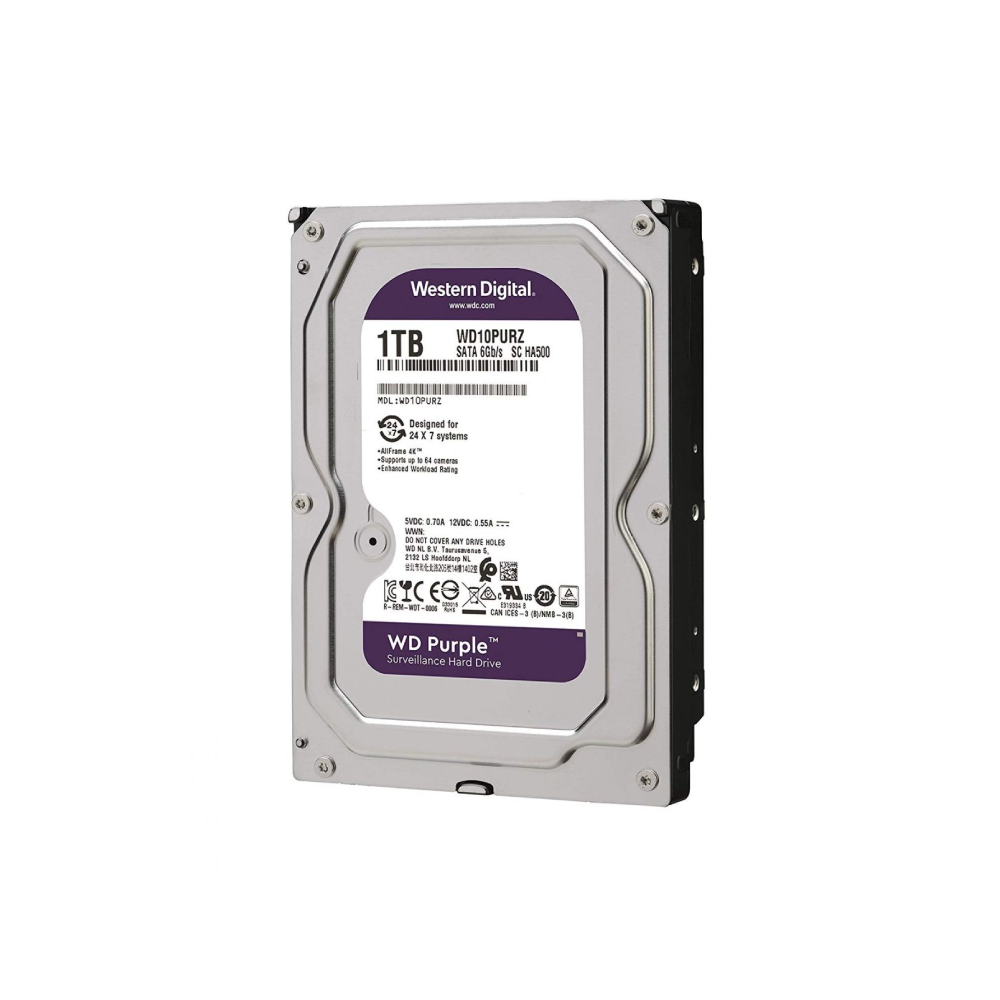 HDD WD Purple, 1 TB, SATA 3, 5400 rpm, 64 MB, 3.5 inch