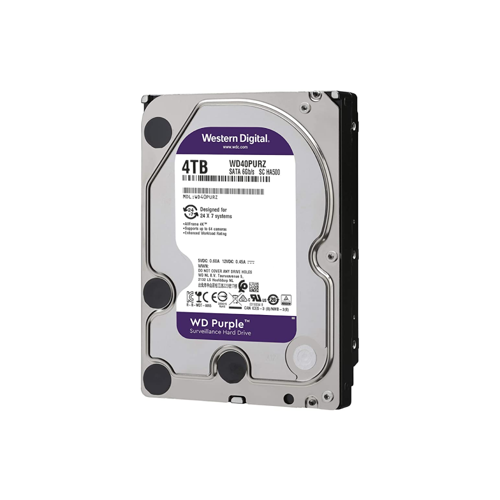 HDD WD Purple, 4 TB, SATA 3, 5400 rpm, 64 MB, 3.5 inch | Qmart.ro