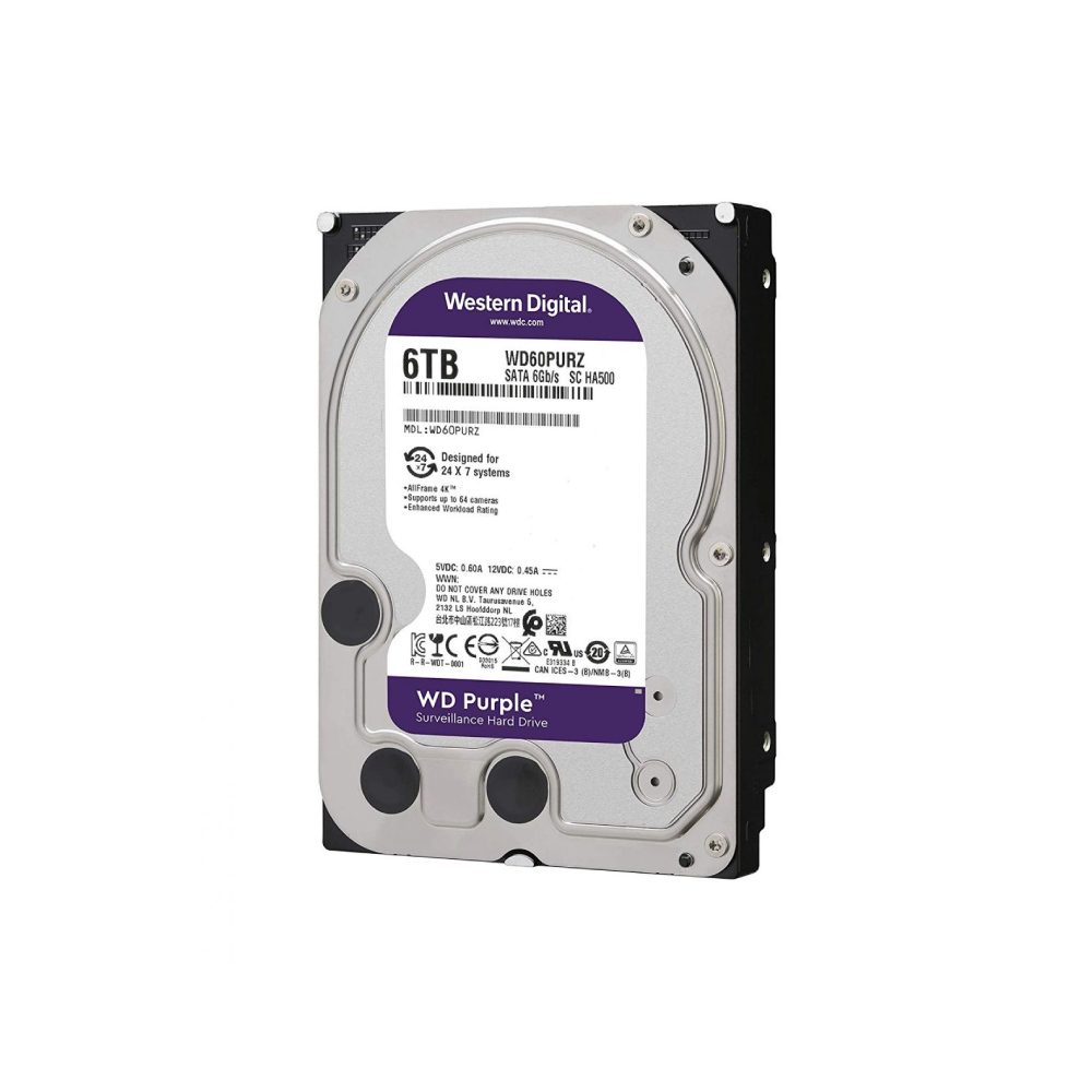 HDD WD Purple, 6 TB, SATA 3, 5400 rpm, 64 MB, 3.5 inch