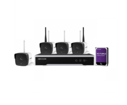 Kit camere supraveghere Hikvision, 4 camere IP, 2 MP, NK42W0-1T(WD)
