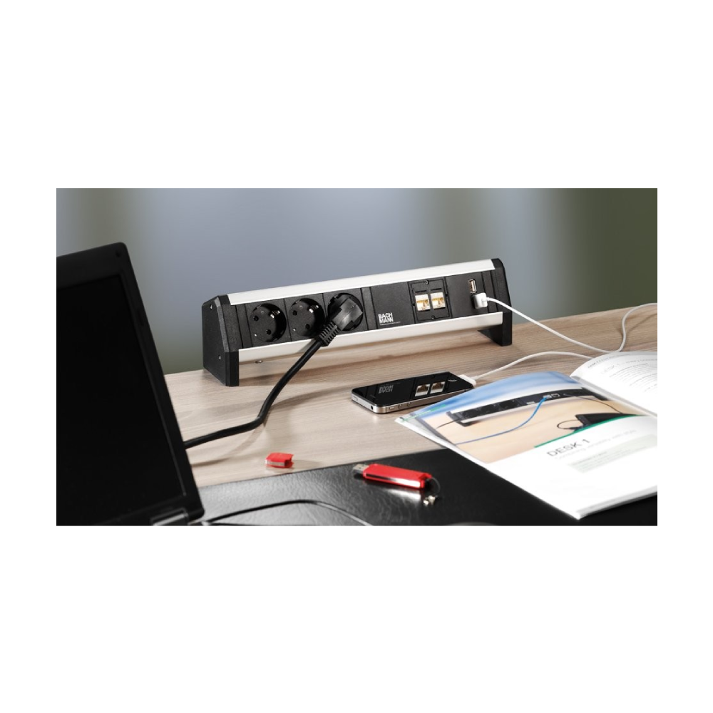 Bachmann Desk 1 | Priza modulara incorporabila in birou, 4 module