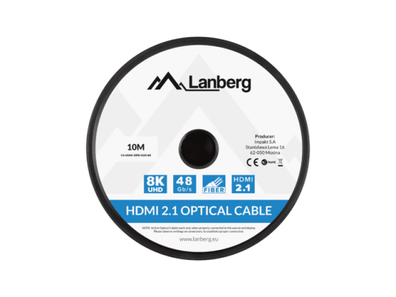b4dcaeca5725063922db070b0d7b7956.png Cablu HDMI M/M v2.1 10 m optic negru AOC - imagine 1
