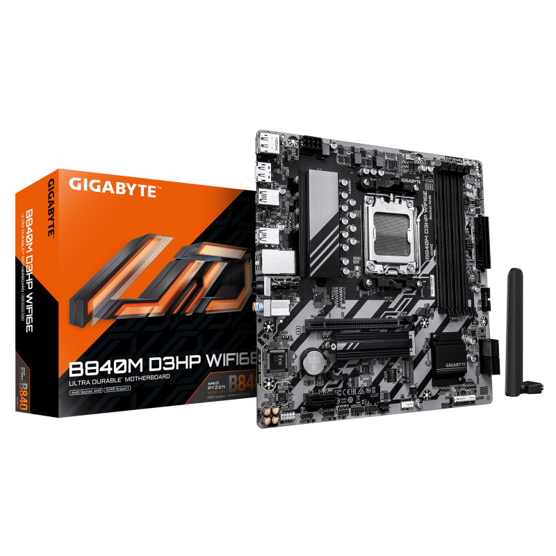 03a0e5132ddf1bc2315f1c6259f02436.png GIGABYTE B840M D3HP WIFI6E. Processor manufacturer: AMD, Processor socket: Socket - imagine 1