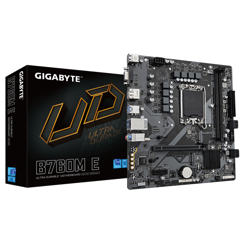 8b421a7d28ad77099d960100f220fd43.png Placa de baza Gigabyte B760M E, Socket 1700, DDR5, Micro-ATX - imagine 1