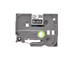 Caseta banda etichete Brother TZE335, 12 mm, alb pe negru