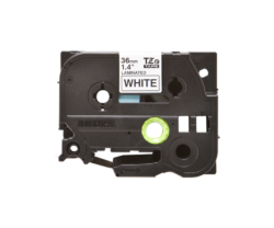 Caseta banda etichete Brother TZe-261, 36 mm, negru pe alb