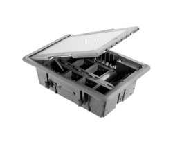 Doza de pardoseala GEWISS GW24616, 16 module, capac inox