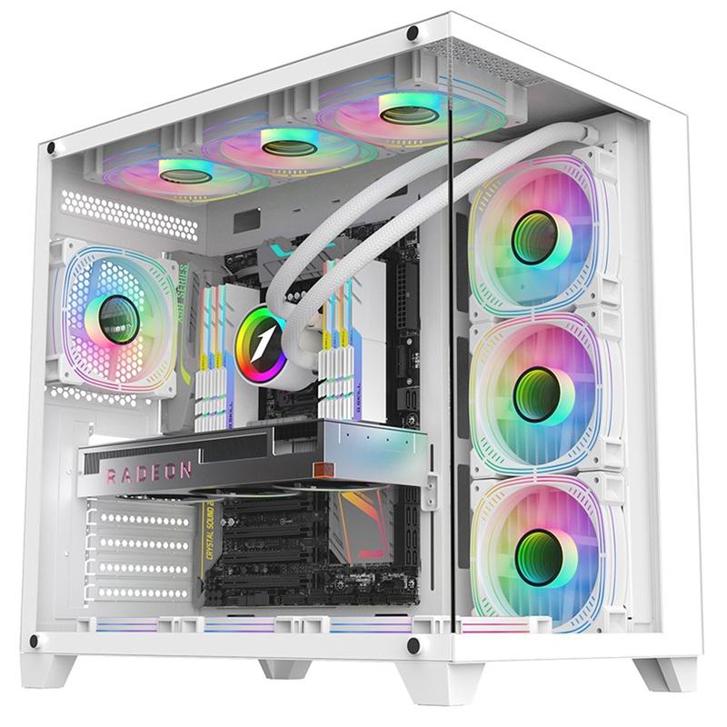 overlay_109542a10f713143c3537986d3510cb6.jpg Carcasa 1st PLAYER MV8-TP, RGB, Cube Tower, White - imagine 1