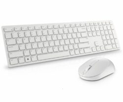 Kit Wireless tastatura si mouse Dell KM5221W, taste numerice, Alb