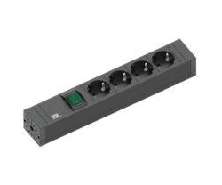 Prelungitor Bachmann Connect Line 420.0012, 4 x Schuko, intrerupator, 2 m