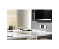 Priza modulara incorporabila in birou Bachmann DUE, capac inox