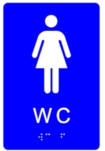 marcaj tactil nevazatori WC femei