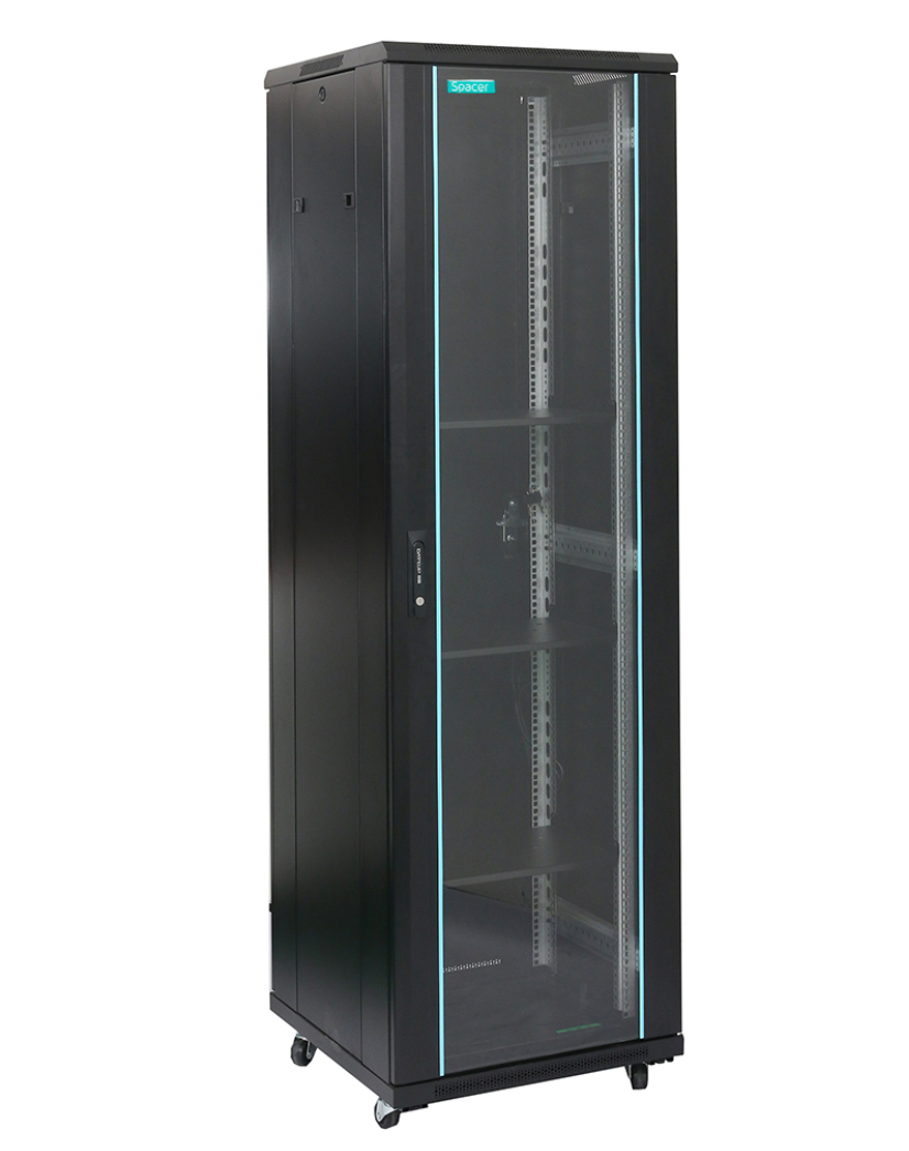 overlay_0298d23ef6c15372bd3cee9e30333cc7.png CABINET 19″ SPACER 22U 600x800x1166mm, Floor Standing, usa sticla cu - imagine 1