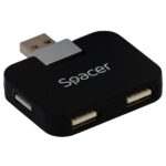 Hub USB Spacer SPH-316, USB-A, 4 porturi, Negru - imagine 3