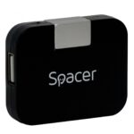 Hub USB Spacer SPH-316, USB-A, 4 porturi, Negru - imagine 2
