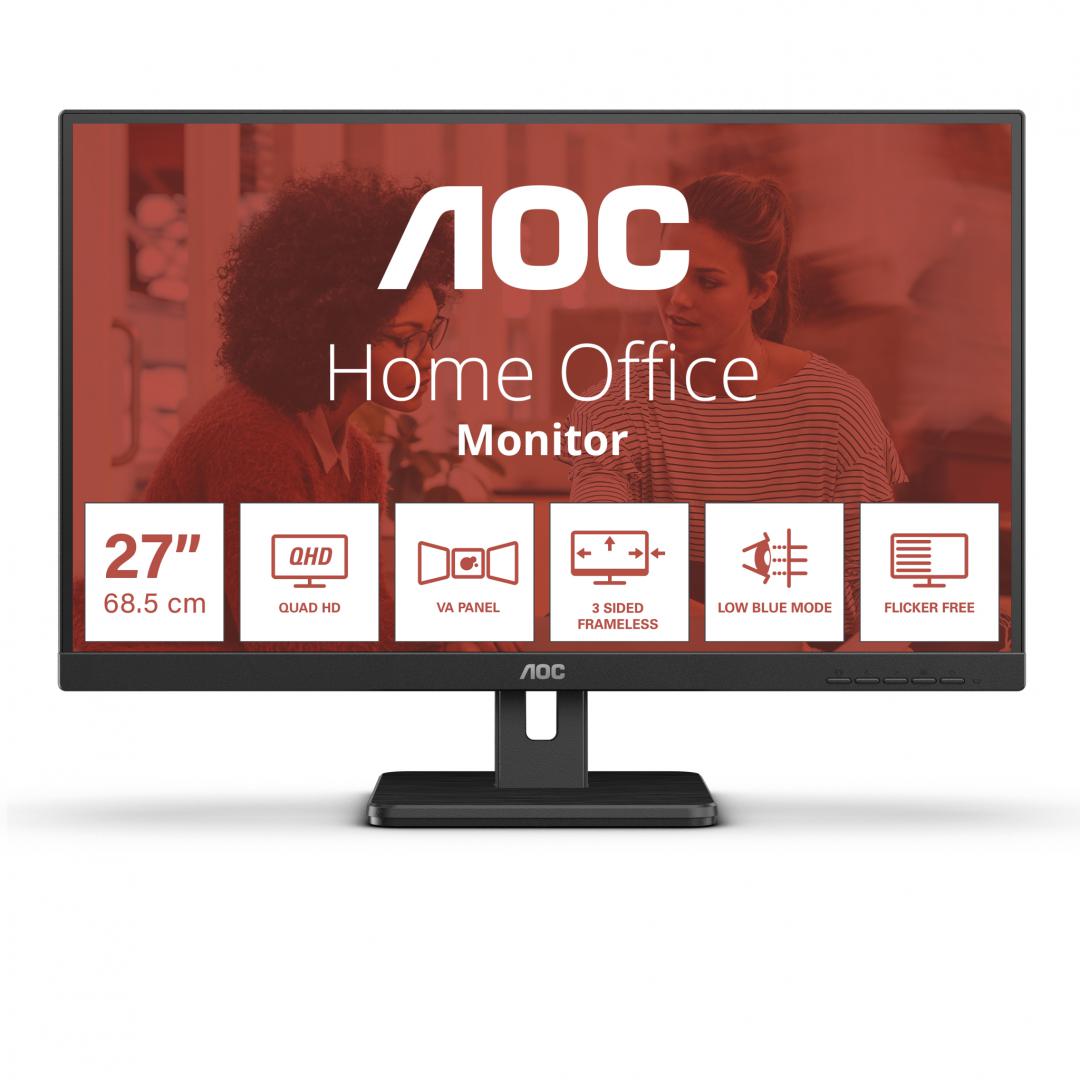overlay_24fd35150acf80260e34325c6a006ca2.jpg Monitor Consumer AOC Q27E3UMF, 27", 2560 x 1440 pixeli, Black, - imagine 1