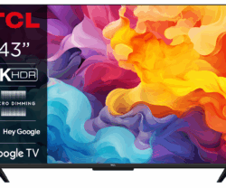 Televizor TCL LED 43P61B, 43''(109cm), Smart Google TV, 4K, Negru