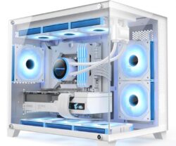 Carcasa 1stPLAYER MV6-TP-wh, 6 ventilatoare aRGB infinity efect plus PWM,