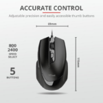 Mouse Trust Voca Comfort Mouse, negru - imagine 5