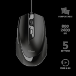 Mouse Trust Voca Comfort Mouse, negru - imagine 3