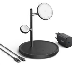 Statie incarcare wireless Anker „MagGo" 15W, 3-in-1, 3 x wireless,