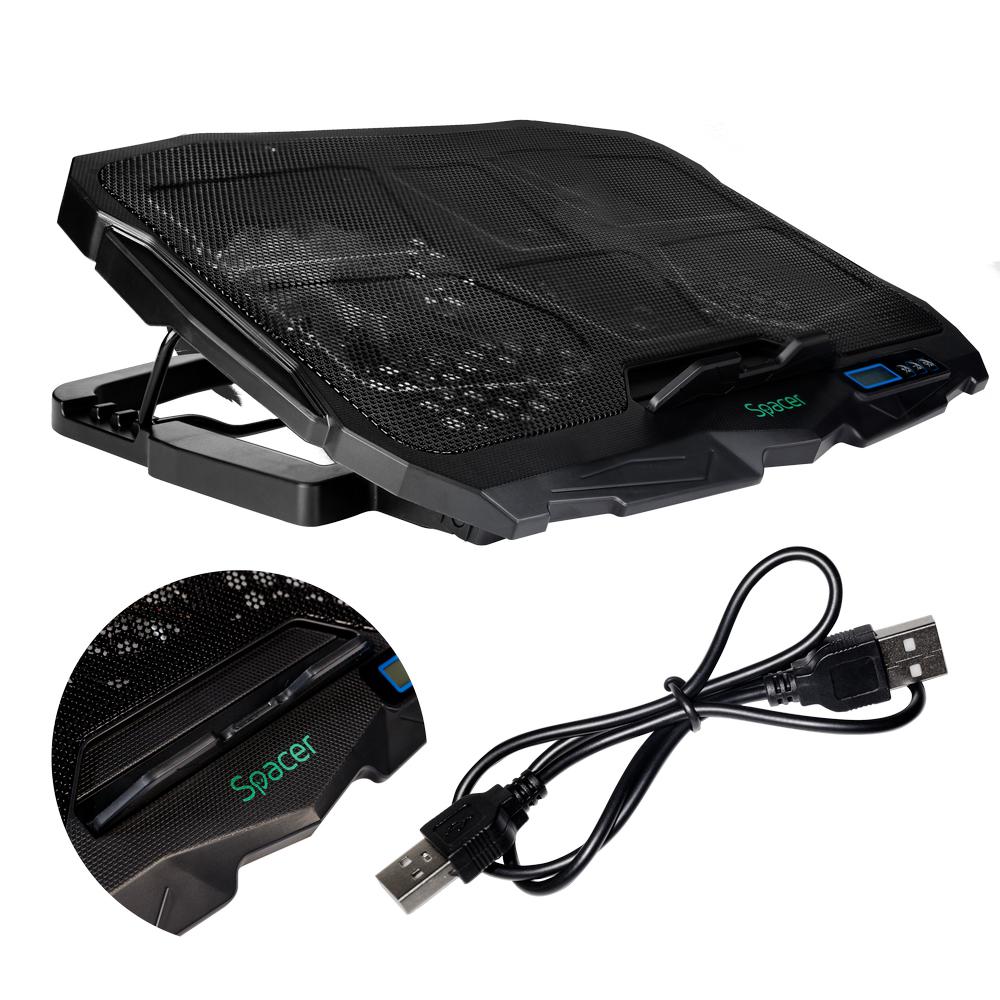 overlay_4c073af0f82482ab86d4b509a65543eb.jpg Stand Spacer notebook 17″ Gaming, sita metal, Airflow: 72CFM, 2xfan - imagine 1