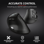 Mouse Trust Voxx, Rechargeable Ergonomic Wireless, negru - imagine 10