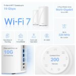 TP-LINK DECO BE85(2-PACK) Sistem Mesh WI-FI 7, BE19000, TRI-BAND, Standarde - imagine 4