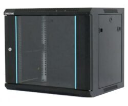Rack 19'' 15U 600x450, de perete, usa din sticla, panouri