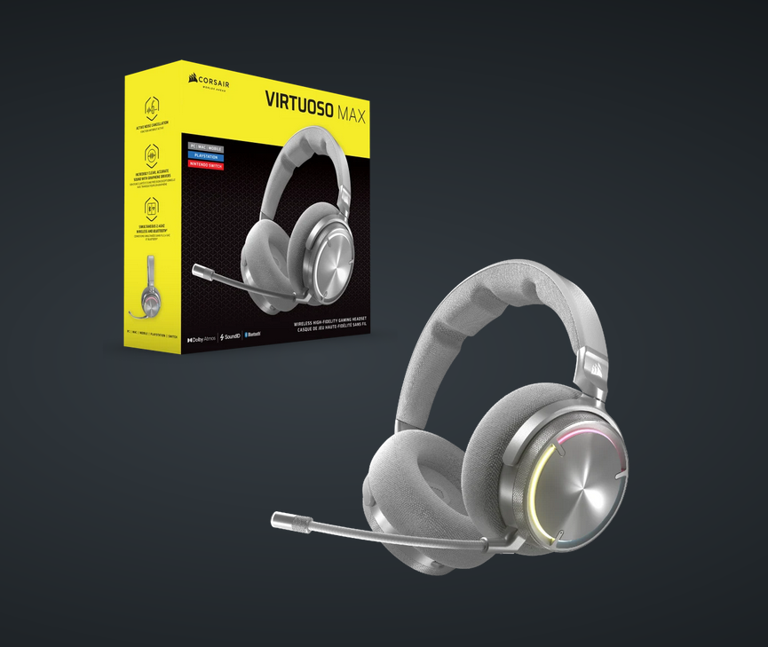overlay_7f95719df25295e179cc7582bb35a70c.png Casti Gaming Head-band Corsair VIRTUOSO MAX WIRELESS, Wireless, noise-canceling, Argintiu - imagine 1