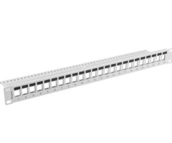 Patch panel gol 24 porturi 1U pentru module Keystone, gri